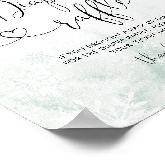 Blush Pink Baby es ist kalt draußen Windelraffle Poster (Ecke)