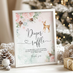 Blush Pink Baby es ist kalt draußen Windelraffle Poster