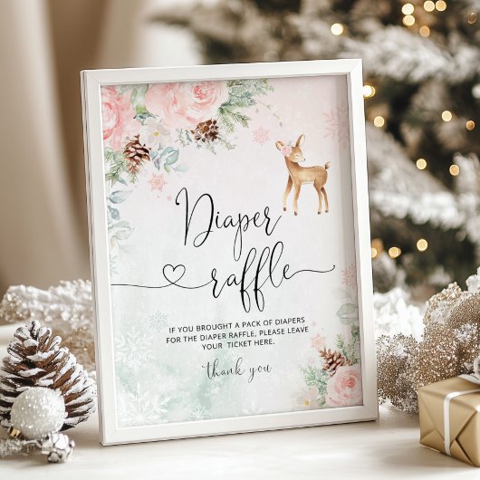 Blush Pink Baby es ist kalt draußen Windelraffle Poster