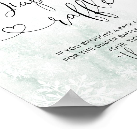 Blush Pink Baby es ist kalt draußen Windelraffle Poster (Ecke)