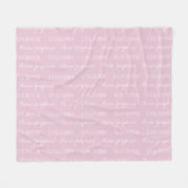 Blush pink Baby Girl Blanket Individuelle Name wie Fleecedecke (Vorderseite (Horizontal))