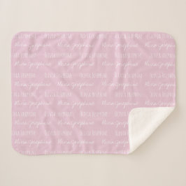 Blush pink Baby Girl Blanket Individuelle Name wie Sherpadecke
