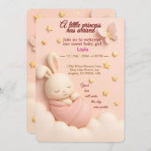 Blush Pink Baby Girl Dusche laden ein Einladung (Vorne/Hinten)