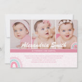 Blush Pink Baby Girl Onederful 1. Geburtstag Foto Einladung (Vorderseite)