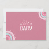 Blush Pink Baby Girl Onederful 1. Geburtstag Foto Einladung (Rückseite)