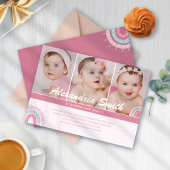 Blush Pink Baby Girl Onederful 1. Geburtstag Foto Einladung
