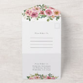 Blush Pink Baby in Bloom Baby Dusche All In One Einladung (Außenbereich)