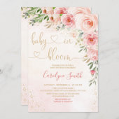 Blush Pink Baby in Bloom Baby Dusche Einladung (Vorne/Hinten)