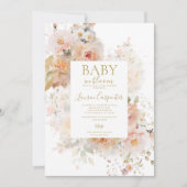 Blush Pink Baby in Bloom Baby Shower Girl Einladung (Vorderseite)