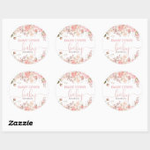Blush Pink Baby In Bloom Baby Shower  Runder Aufkleber (Blatt)