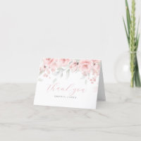 Blush Pink Baby in Bloom Danke Karte