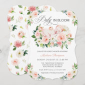 Blush Pink Baby in Bloral Baby Dusche Einladung (Vorne/Hinten)