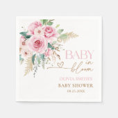 Blush Pink Baby in Bloral Baby Dusche Serviette (Vorderseite)
