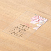 Blush Pink Baby in Blütendusche Blumenmädchen Acryleinladungen (Ablage )