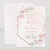 Blush Pink Baby Shower Girl Einladung (Vorne/Hinten)