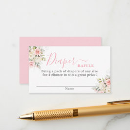 Blush pink Baby Shower Girl Raffekarte Begleitkarte