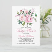 Blush Pink Baby Shower Invitation Einladung (Stehend Vorderseite)