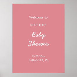 Blush Pink Babydusche Begrüßungspult Poster