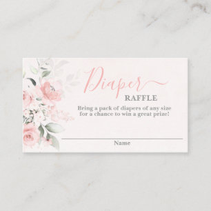 Blush Pink Babydusche Mädchen Diaper Raffekarte Begleitkarte