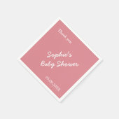 Blush Pink Babydusche Papier Napkins Serviette (Ecke)