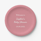 Blush Pink Babydusche Teller (Vorderseite)
