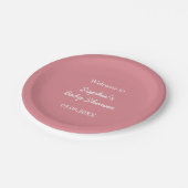 Blush Pink Babydusche Teller (Schrägansicht)