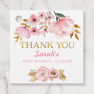 Blush Pink Babydusche Vielen Dank für Ihre Unterst Geschenkanhänger