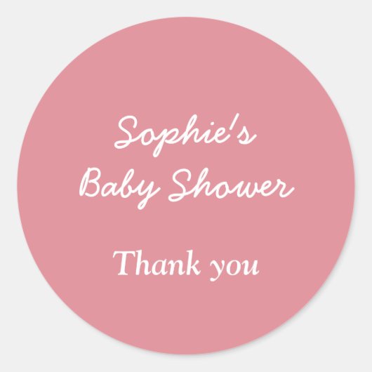Blush Pink Babydusche Vielen Dank Sticker (Vorderseite)