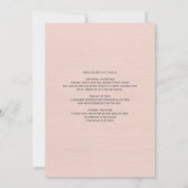 Blush Pink Bachelorette Wochenende Einladung (Rückseite)