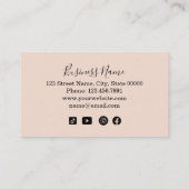 Blush Pink Bäckerei Konditorei Koch Modernes Visitenkarte (Rückseite)