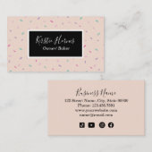 Blush Pink Bäckerei Konditorei Koch Modernes Visitenkarte (Vorne/Hinten)