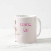 Blush Pink Ballerina Girl Kaffeetasse (VorderseiteRechts)