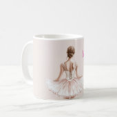 Blush Pink Ballerina Girl Kaffeetasse (Vorderseite Links)