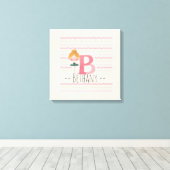 Blush Pink Ballerina Monogram B - Personalisiert A Leinwanddruck (Insitu (Holzboden))