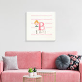 Blush Pink Ballerina Monogram B - Personalisiert A Leinwanddruck (Insitu (Wohnzimmer))