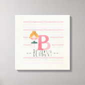 Blush Pink Ballerina Monogram B - Personalisiert A Leinwanddruck (Vorderseite)