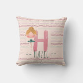 Blush Pink Ballerina Monogram H - Personalisierte Kissen (Vorderseite)