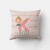 Blush Pink Ballerina Monogram K - Personalisierte Kissen (Rückseite)