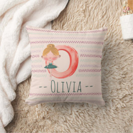 Blush Pink Ballerina Monogram O – Personalized Art Kissen