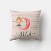Blush Pink Ballerina Monogram O – Personalized Art Kissen (Rückseite)