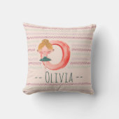 Blush Pink Ballerina Monogram O – Personalized Art Kissen (Vorderseite)