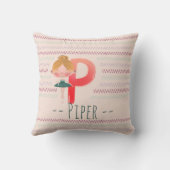 Blush Pink Ballerina Monogram P - Personalisierte Kissen (Rückseite)