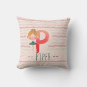 Blush Pink Ballerina Monogram P - Personalisierte Kissen (Vorderseite)