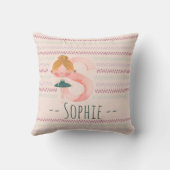 Blush Pink Ballerina Monogram S – Personalized Art Kissen (Rückseite)