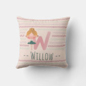 Blush Pink Ballerina Monogram W – Personalized Art Kissen (Rückseite)