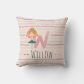 Blush Pink Ballerina Monogram W – Personalized Art Kissen (Vorderseite)