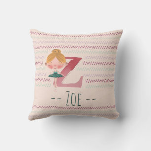 Blush Pink Ballerina Monogram Z - Personalisierte  Kissen