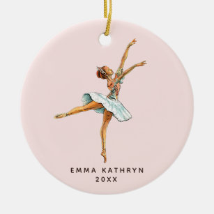 Blush Pink Ballerina Nutcracker Personalisiert Gir Keramik Ornament