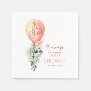 Blush Pink Balloon Garland Elegante Babydusche Serviette