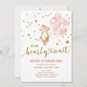 Blush Pink Balloons, die wir frühzeitig zum Geburt Einladung (Vorderseite)